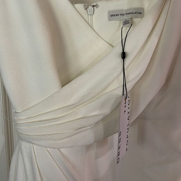 Dress THE POPULATION Crepe Fringe Minidress party cocktail Swiftie Sm NWT - Picture 9 of 15